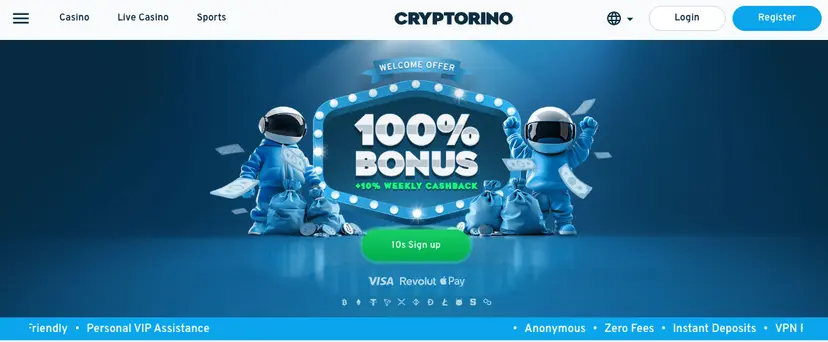 Cryptorino homepage and design